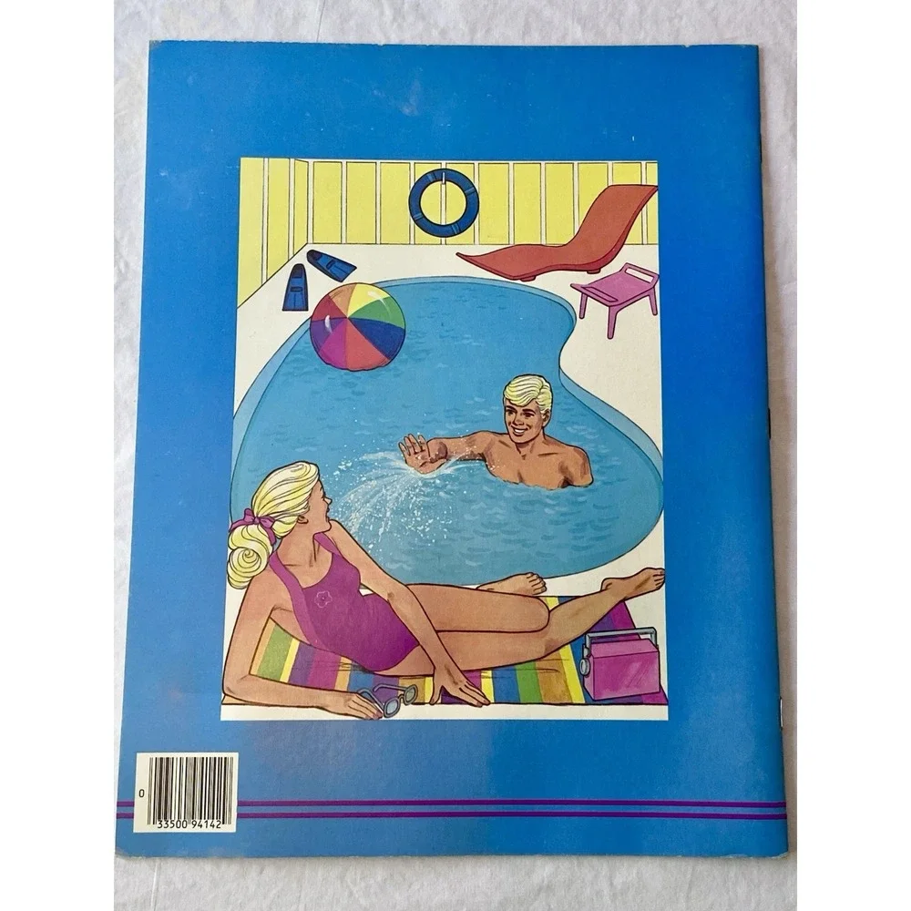 VTG Sunsational Malibu Barbie Paper Doll Book - 1982-1983 Un-Cut Golden